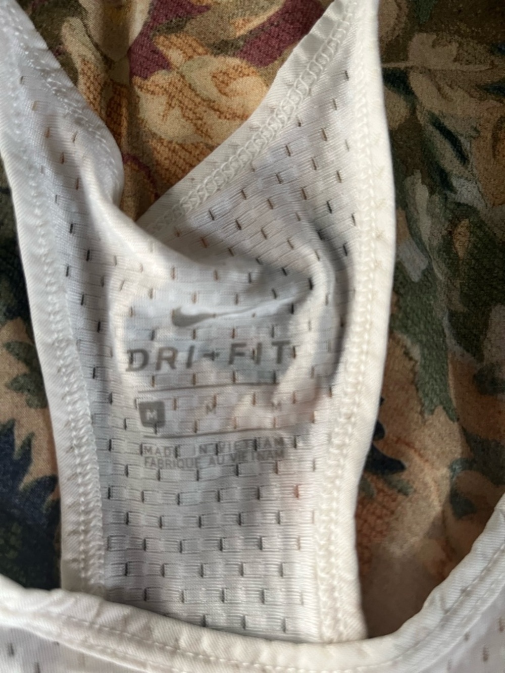Nike White Racerback Mesh Workout Tank Top - Picture 2 of 2